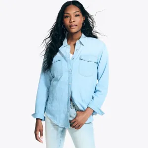 Nautica Women's Nautica Jeans Co. Denim Shirt Jacket Deep Navy Heather Nautica