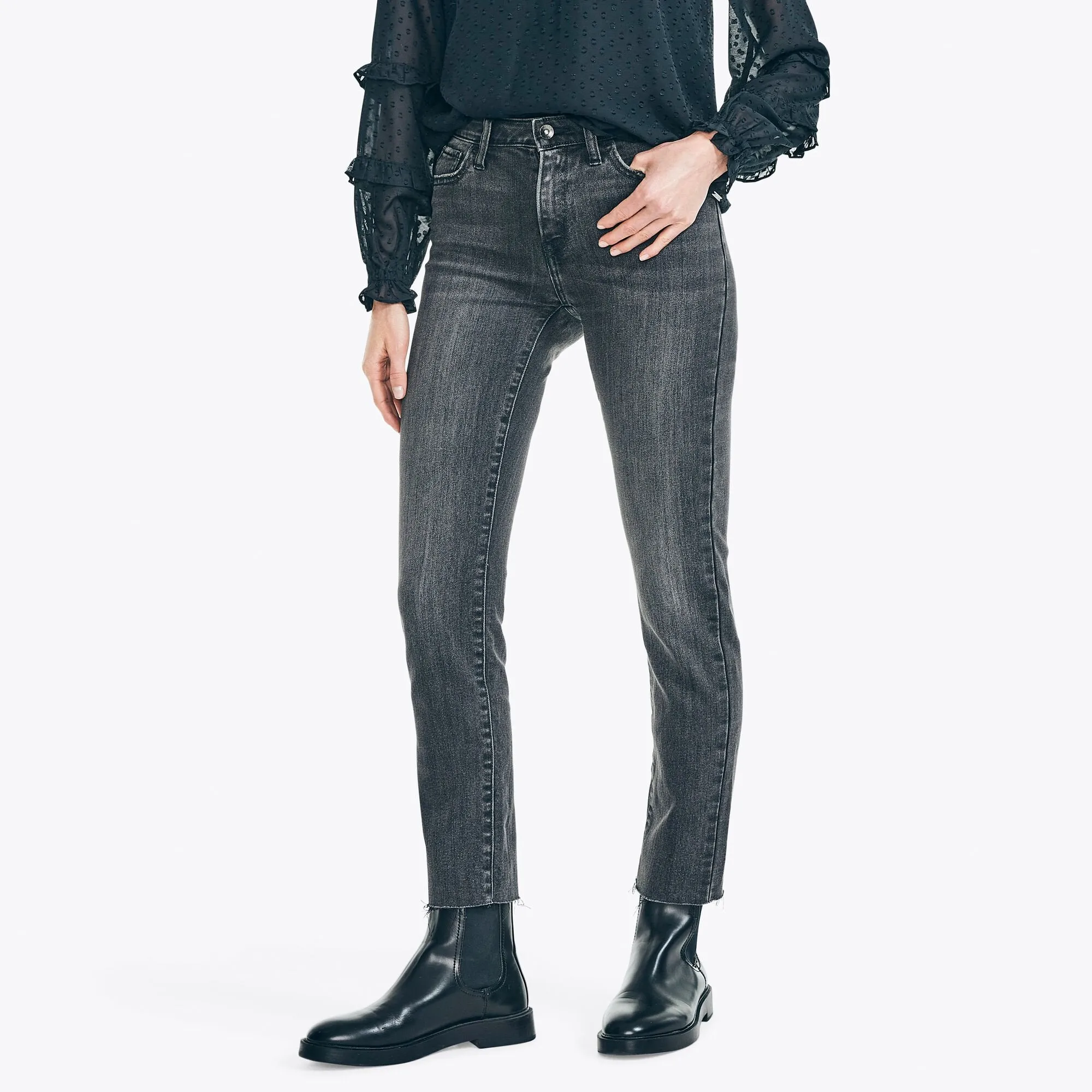 Nautica Women's Nautica Jeans Co. Sustainably Crafted High-Rise Straight Denim Classic Hookline Wash Nautica