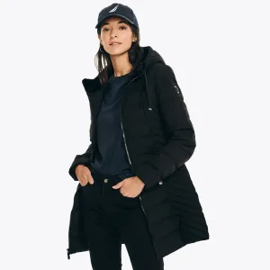 Nautica Women's Puffer Jacket With Hood True Black Nautica