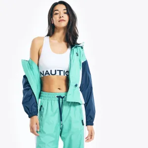 Nautica Women's Reissue Colorblock Peplum Jacket Light Olive Nautica