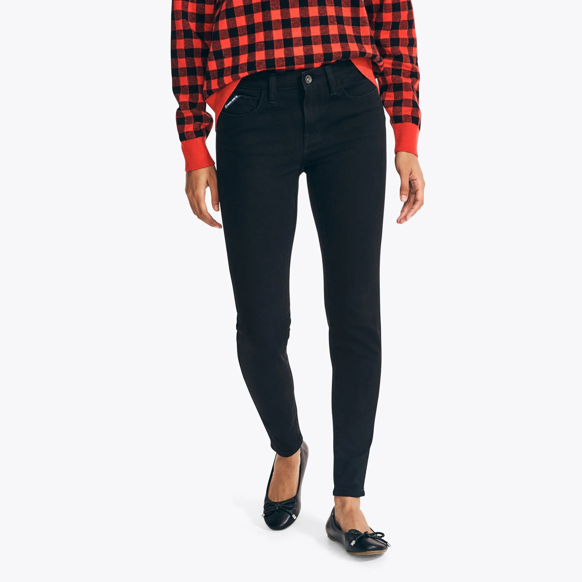 Nautica Women's Sustainably Crafted True Flex Mid-Rise Skinny Denim True Black Nautica