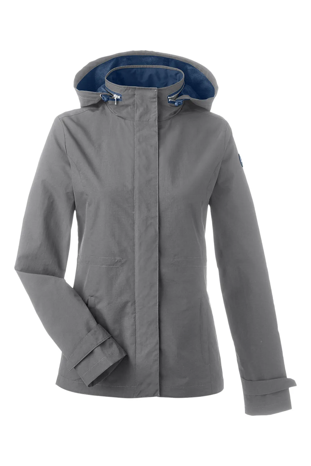 Nautica Womens Voyage Water Resistant Full Zip Hooded Jacket - Graphite Grey  BEST on sale Clothing Nautica