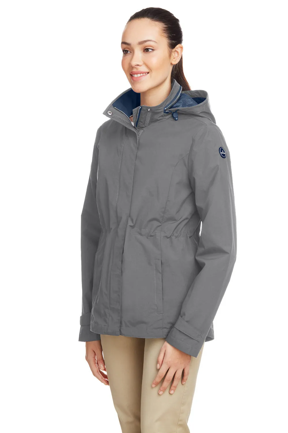 Nautica Womens Voyage Water Resistant Full Zip Hooded Jacket - Graphite Grey  BEST on sale Clothing Nautica