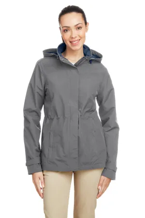Nautica Womens Voyage Water Resistant Full Zip Hooded Jacket - Graphite Grey  BEST on sale Clothing Nautica