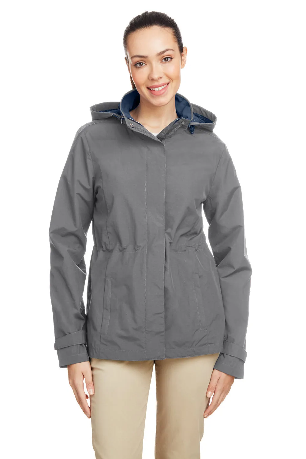Nautica Womens Voyage Water Resistant Full Zip Hooded Jacket - Graphite Grey  BEST on sale Clothing Nautica