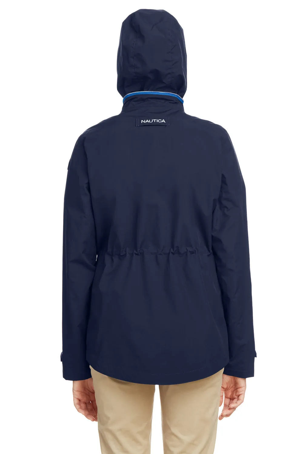 Nautica Womens Voyage Water Resistant Full Zip Hooded Jacket - Navy Blue  BEST on sale Clothing Nautica