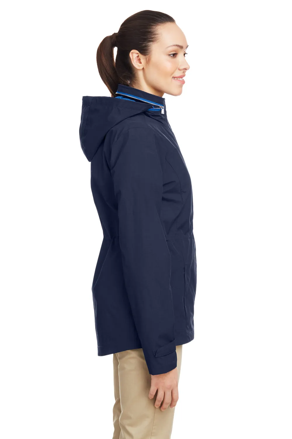 Nautica Womens Voyage Water Resistant Full Zip Hooded Jacket - Navy Blue  BEST on sale Clothing Nautica