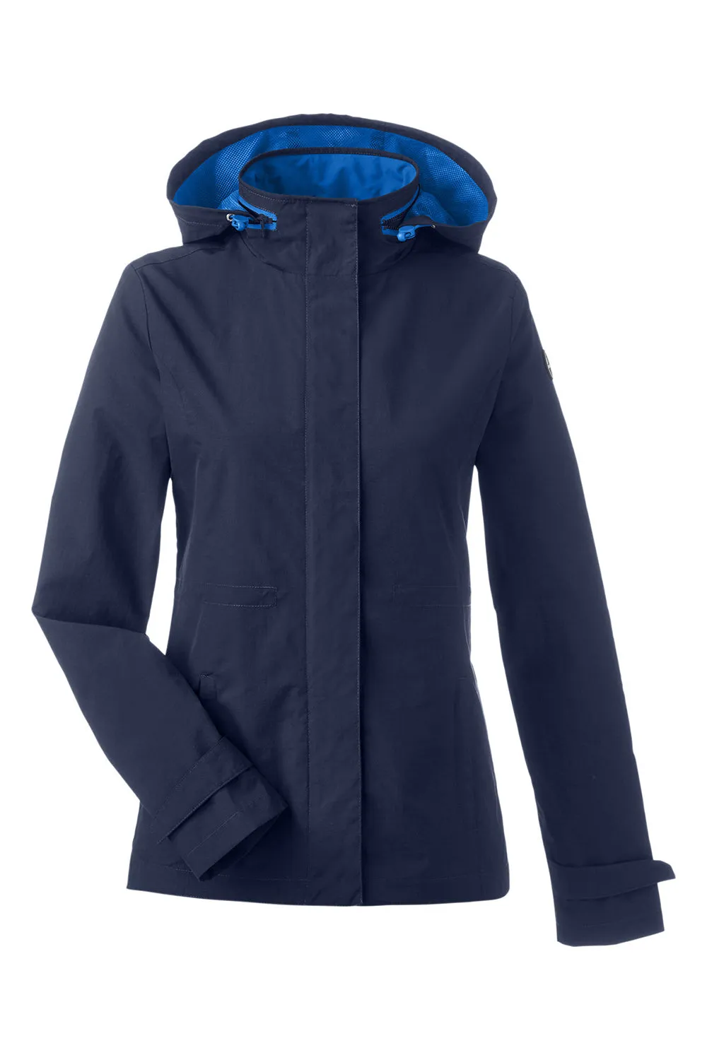 Nautica Womens Voyage Water Resistant Full Zip Hooded Jacket - Navy Blue  BEST on sale Clothing Nautica