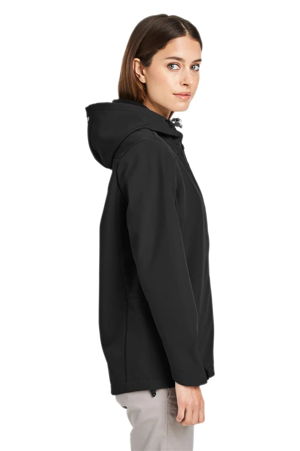 Nautica Womens Wavestorm Wind & Water Resistant Full Zip Hooded Jacket - Black