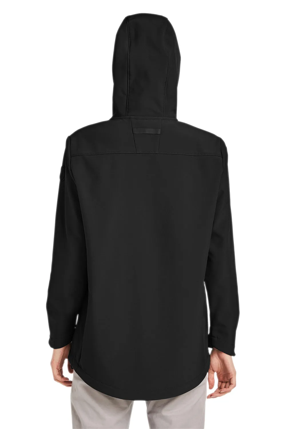 Nautica Womens Wavestorm Wind & Water Resistant Full Zip Hooded Jacket - Black