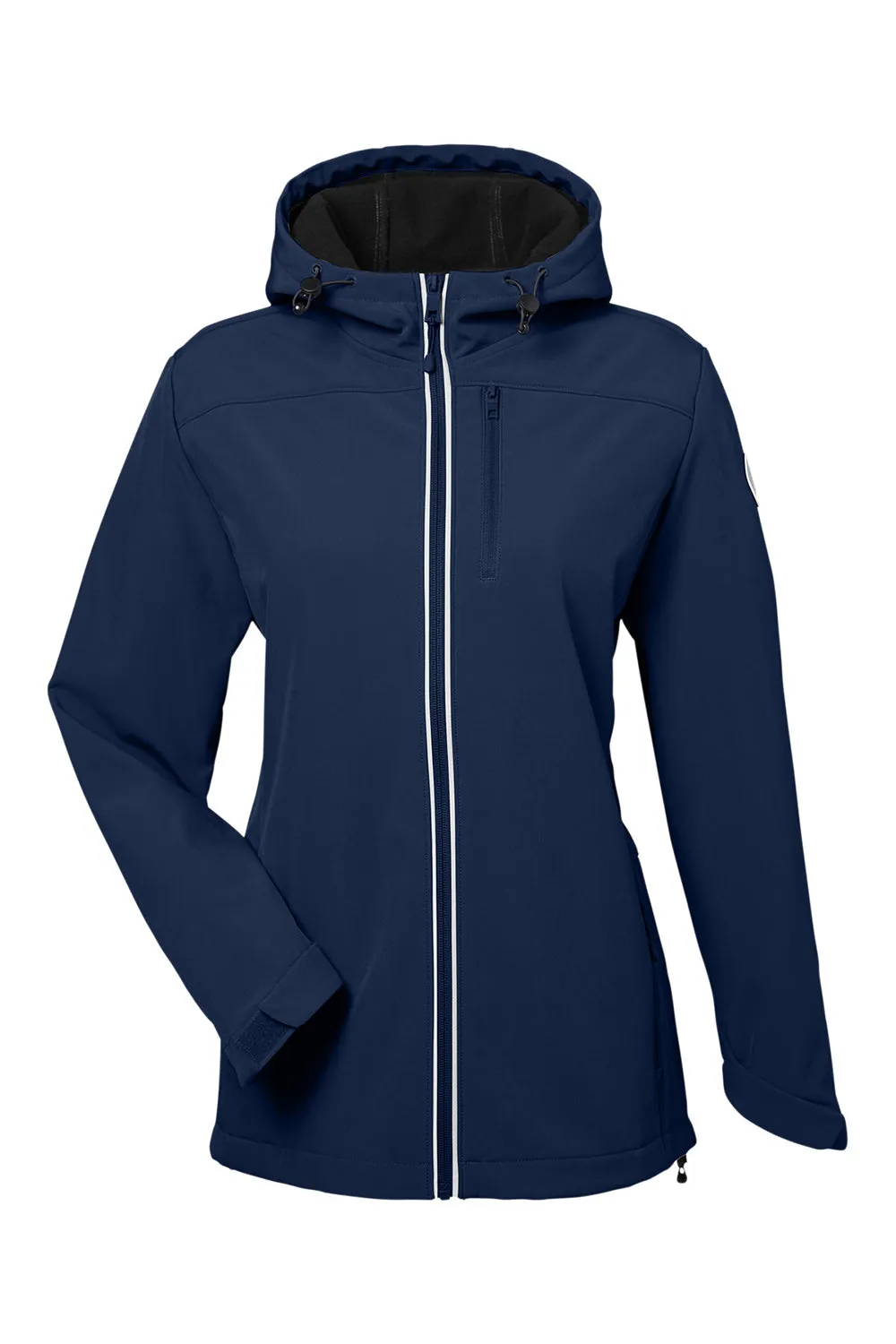 Nautica Womens Wavestorm Wind & Water Resistant Full Zip Hooded Jacket - Navy Blue  BEST on sale Clothing Nautica