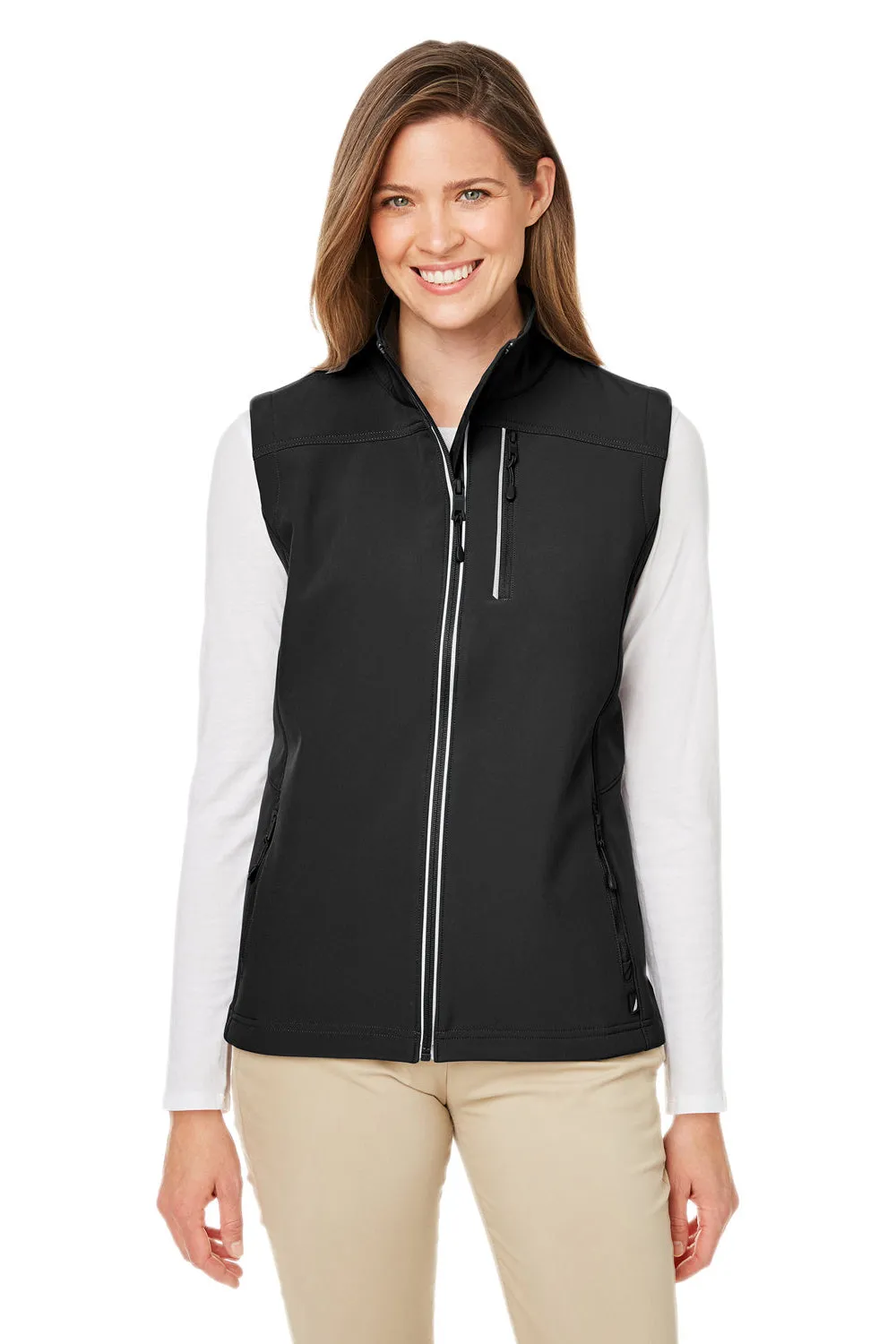 Nautica Womens Wavestorm Wind & Water Resistant Full Zip Vest - Black  BEST on sale Clothing Nautica