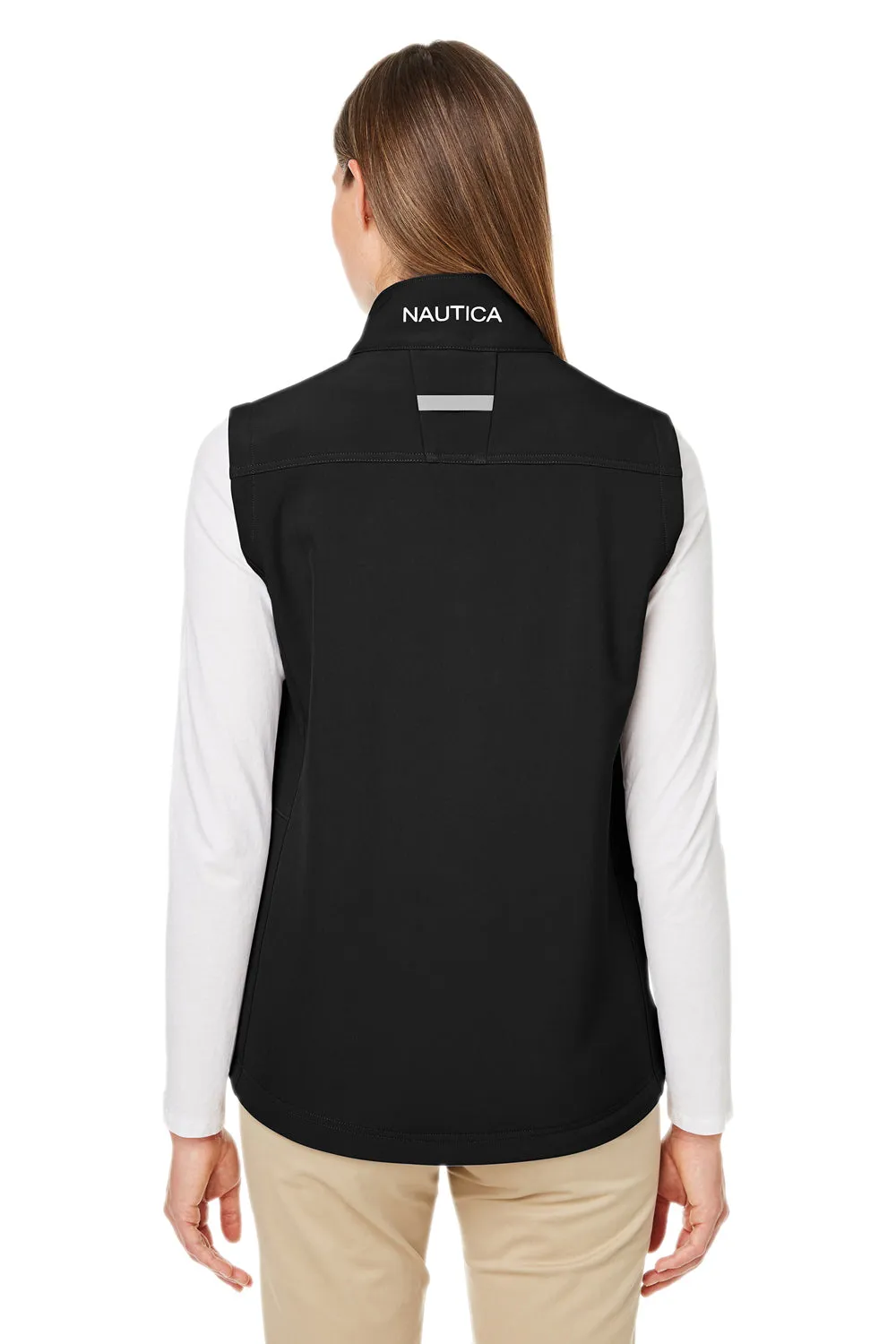 Nautica Womens Wavestorm Wind & Water Resistant Full Zip Vest - Black  BEST on sale Clothing Nautica