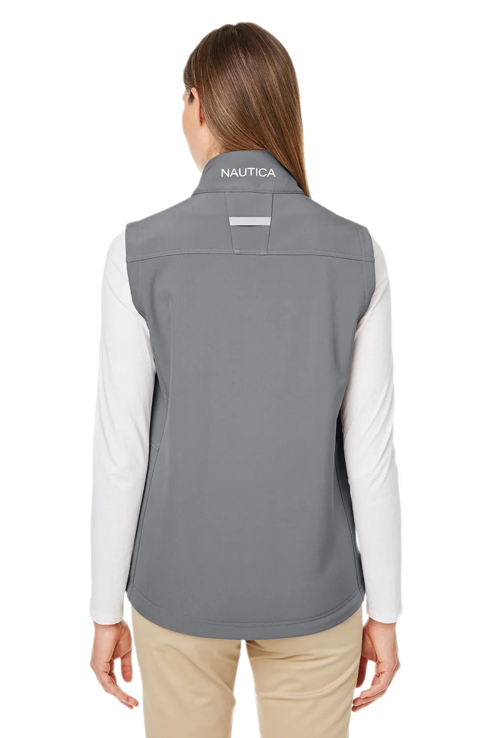 Nautica Womens Wavestorm Wind & Water Resistant Full Zip Vest - Graphite Grey  BEST on sale Clothing Nautica