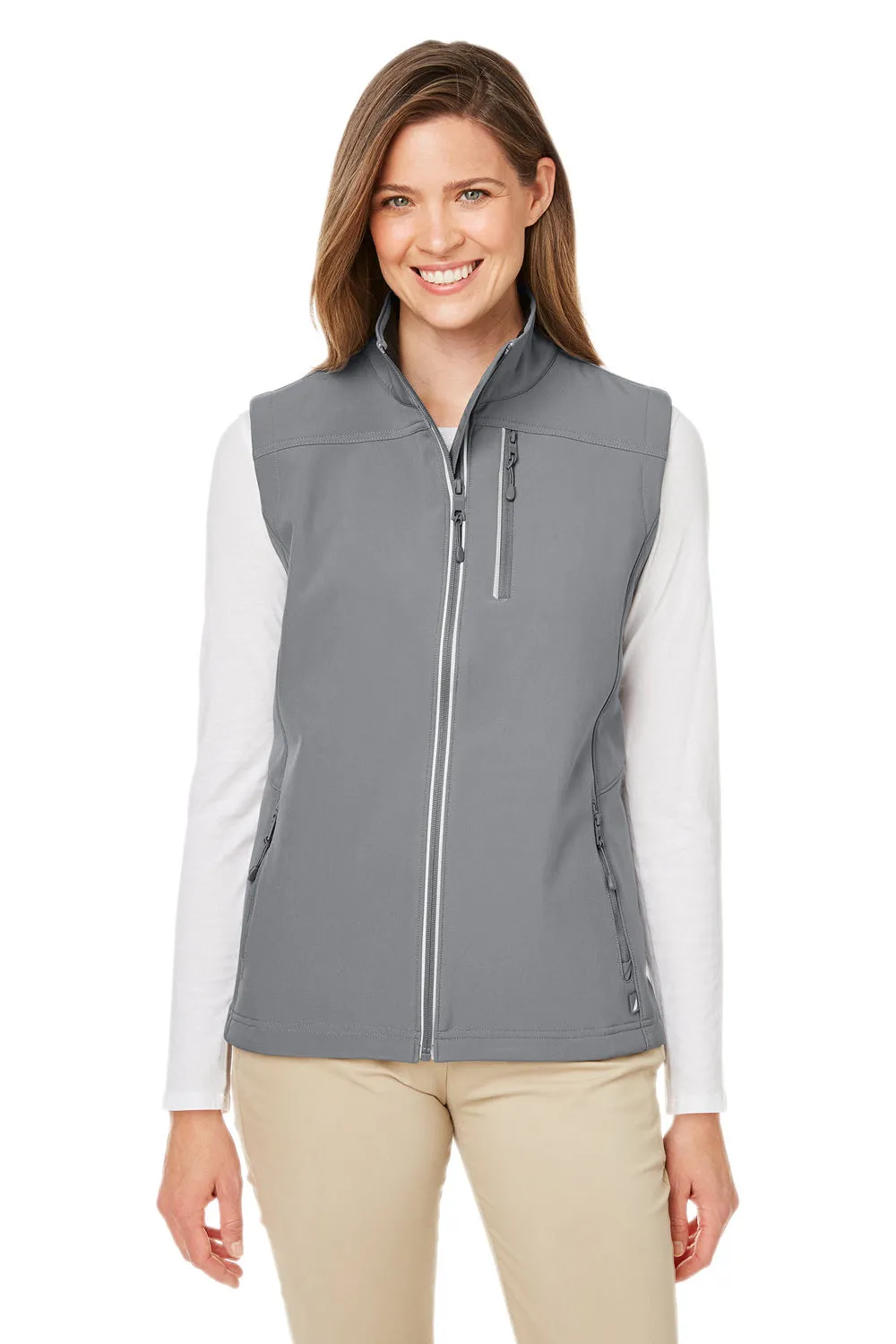 Nautica Womens Wavestorm Wind & Water Resistant Full Zip Vest - Graphite Grey  BEST on sale Clothing Nautica