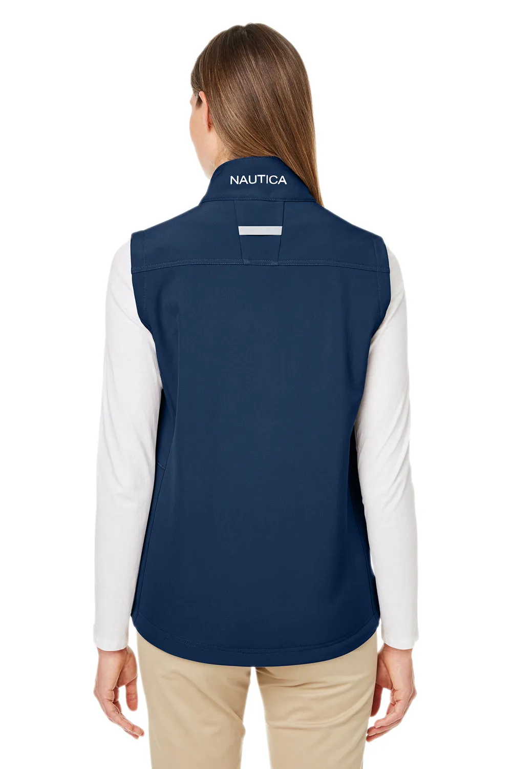 Nautica Womens Wavestorm Wind & Water Resistant Full Zip Vest - Navy Blue  BEST on sale Clothing Nautica