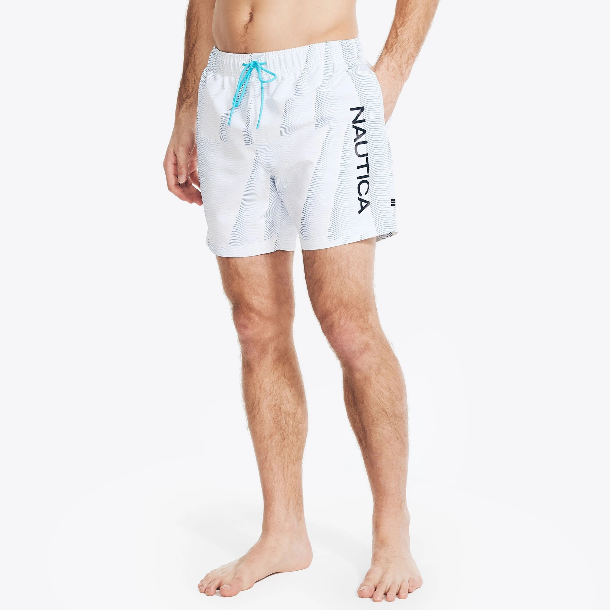 Nautica Mens 6" Ombre Wave Swim mens beach swimwear, quick dry mens swimsuits