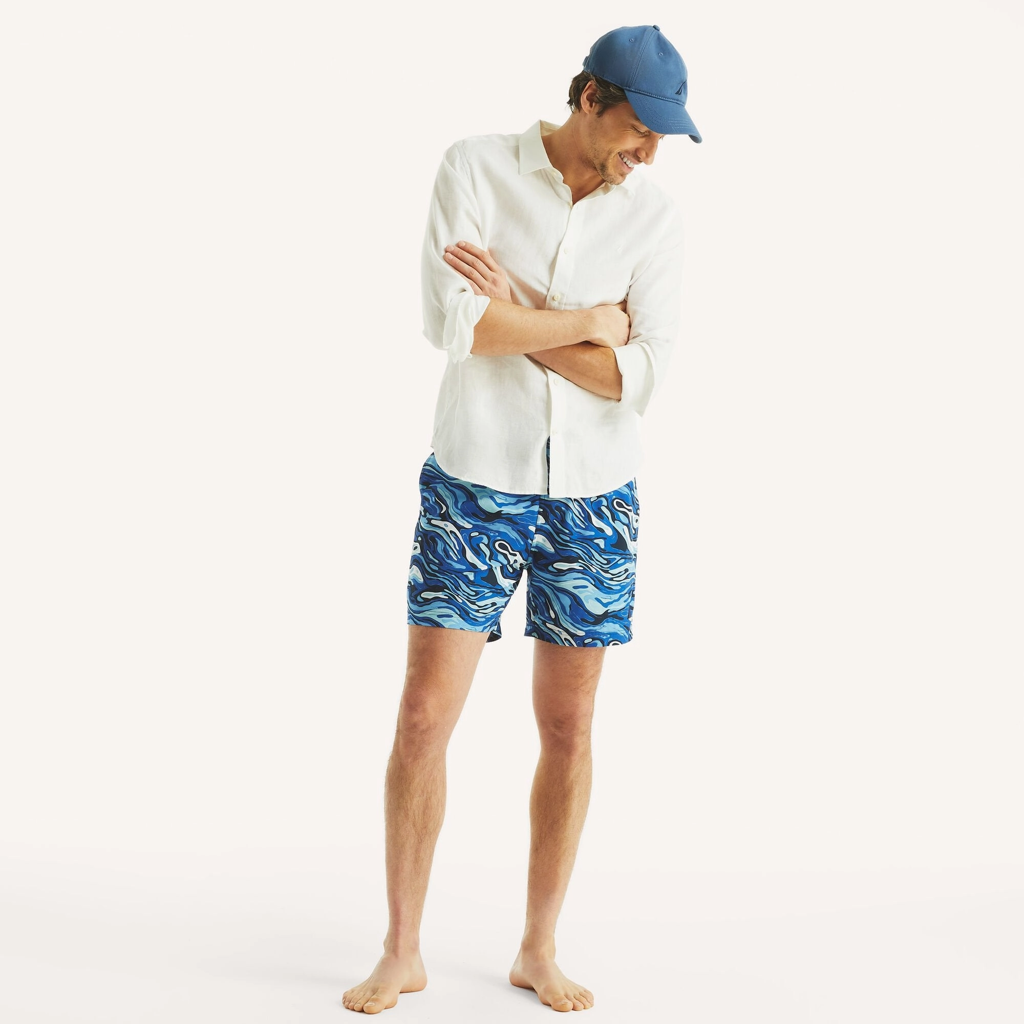 Nautica Mens 6" Quick-Dry Swim mens beach swimwear, quick dry mens swimsuits