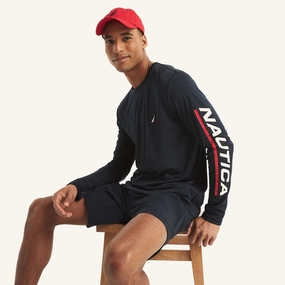 Nautica Mens Sustainably Crafted Rash Guard mens beach swimwear, quick dry mens swimsuits