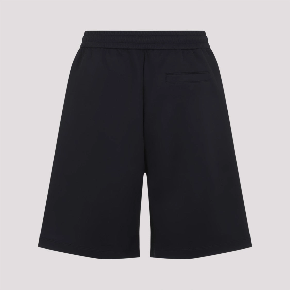 Navy Blue Polyamide Bermuda Shorts With Concealed Drawstring