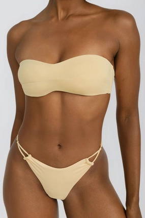 Naya Top - Butter Yellow soft fabric swimwear women, resort swimwear for ladies