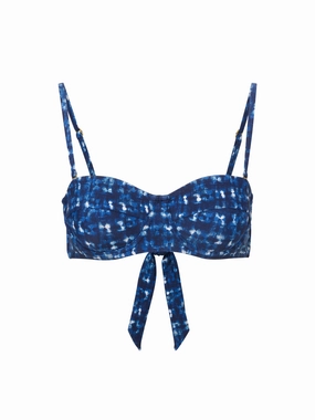 Nellie Top In Denim Noir strapless swimwear tops, lightweight swim tops