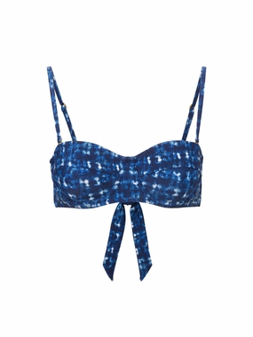 Nellie Top In Denim Noir fashionable beach swimwear, modern womens bikinis