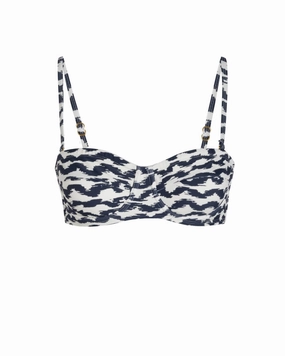 Nellie Top In Elysia Waves strapless swimwear tops, lightweight swim tops