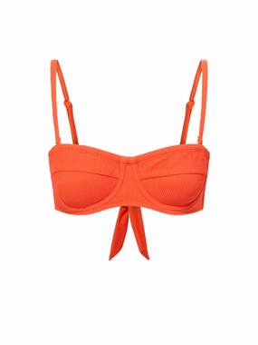 Nellie Top In Flame Texture strapless swimwear tops, lightweight swim tops