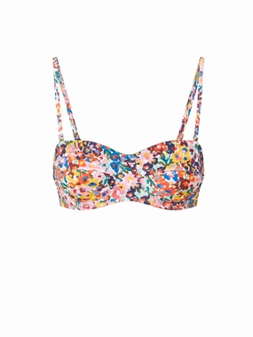 Nellie Top In Painted Petals fashionable beach swimwear, modern womens bikinis