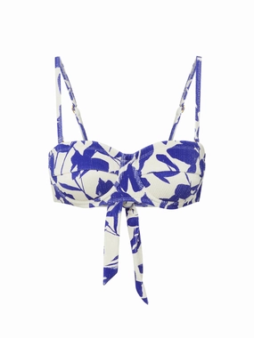 Nellie Top Moraea Garden Texture strapless swimwear tops, lightweight swim tops