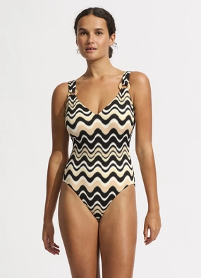 Neue Wave DD One Piece - Black slimming one piece swimsuits, fashionable one piece suits