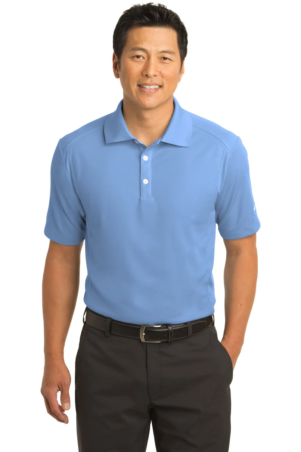 Nike Mens Classic Dri-Fit Moisture Wicking Short Sleeve Polo Shirt - Light Blue