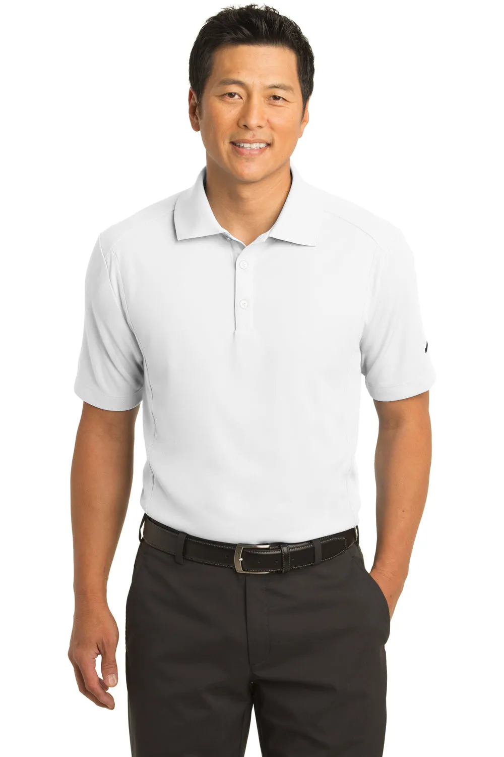 Nike Mens Classic Dri-Fit Moisture Wicking Short Sleeve Polo Shirt - White