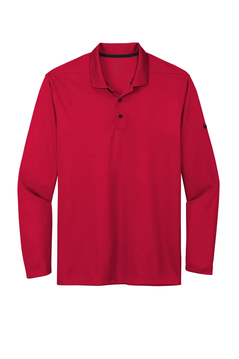 Nike Mens Dri-Fit Moisture Wicking Micro Pique 2.0 Long Sleeve Polo Shirt - University Red