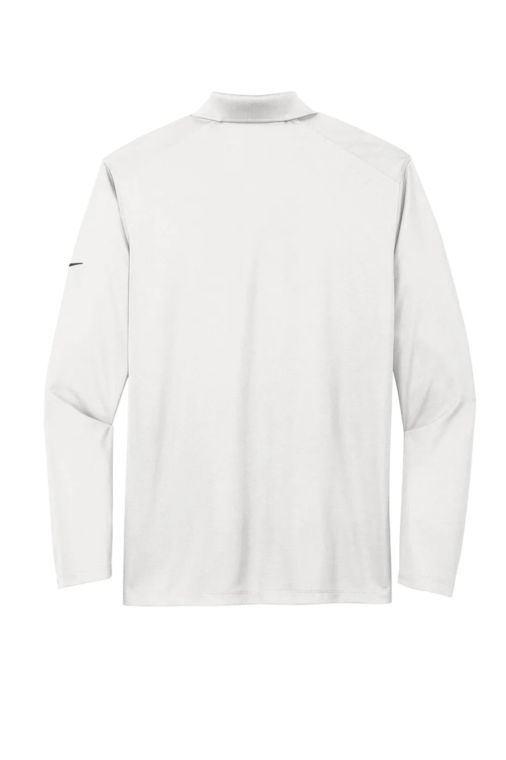 Nike Mens Dri-Fit Moisture Wicking Micro Pique 2.0 Long Sleeve Polo Shirt - White