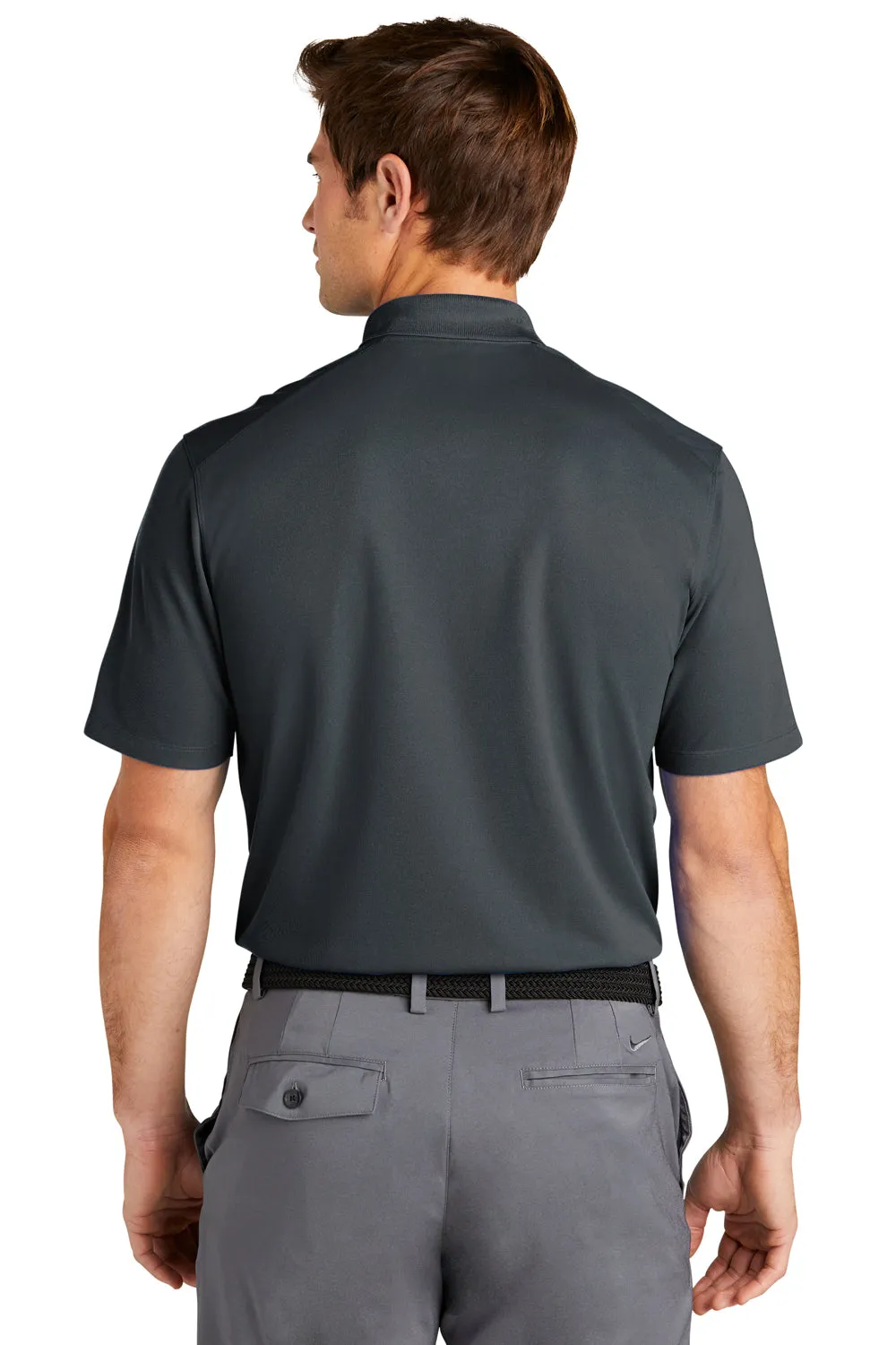 Nike Mens Dri-Fit Moisture Wicking Micro Pique 2.0 Short Sleeve Polo Shirt - Anthracite Grey