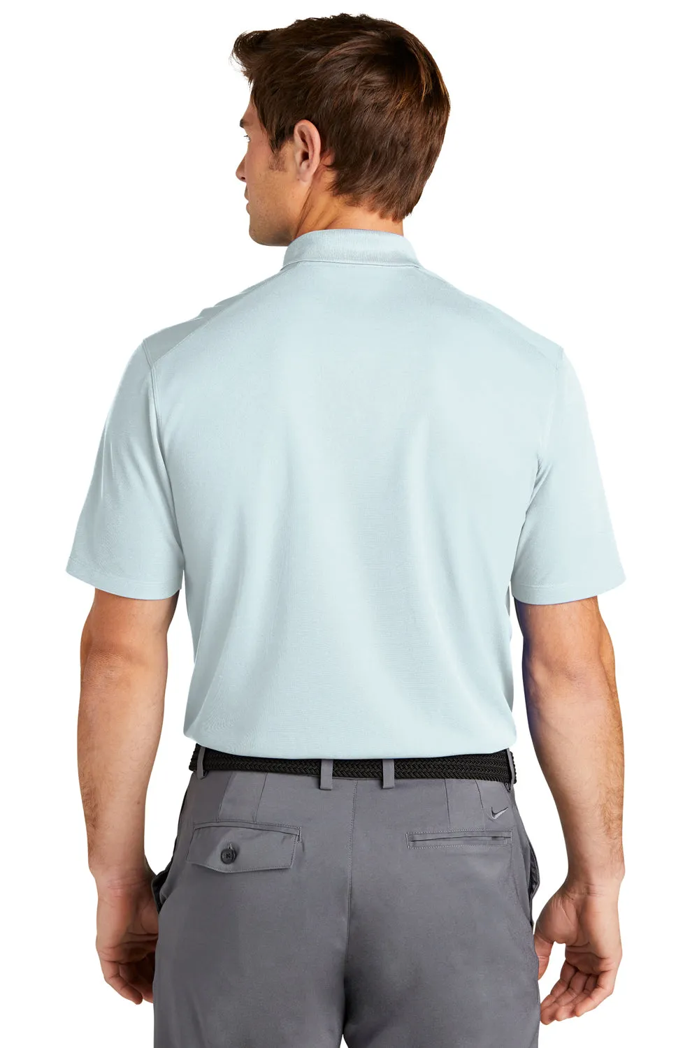 Nike Mens Dri-Fit Moisture Wicking Micro Pique 2.0 Short Sleeve Polo Shirt - Blue Tint