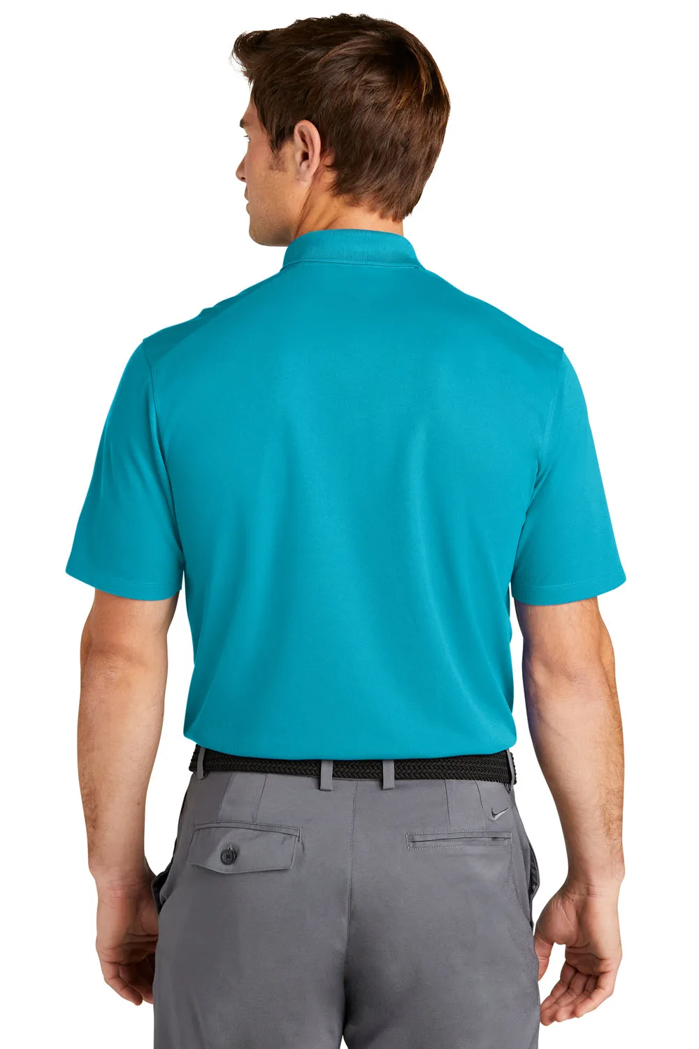 Nike Mens Dri-Fit Moisture Wicking Micro Pique 2.0 Short Sleeve Polo Shirt - Tidal Blue