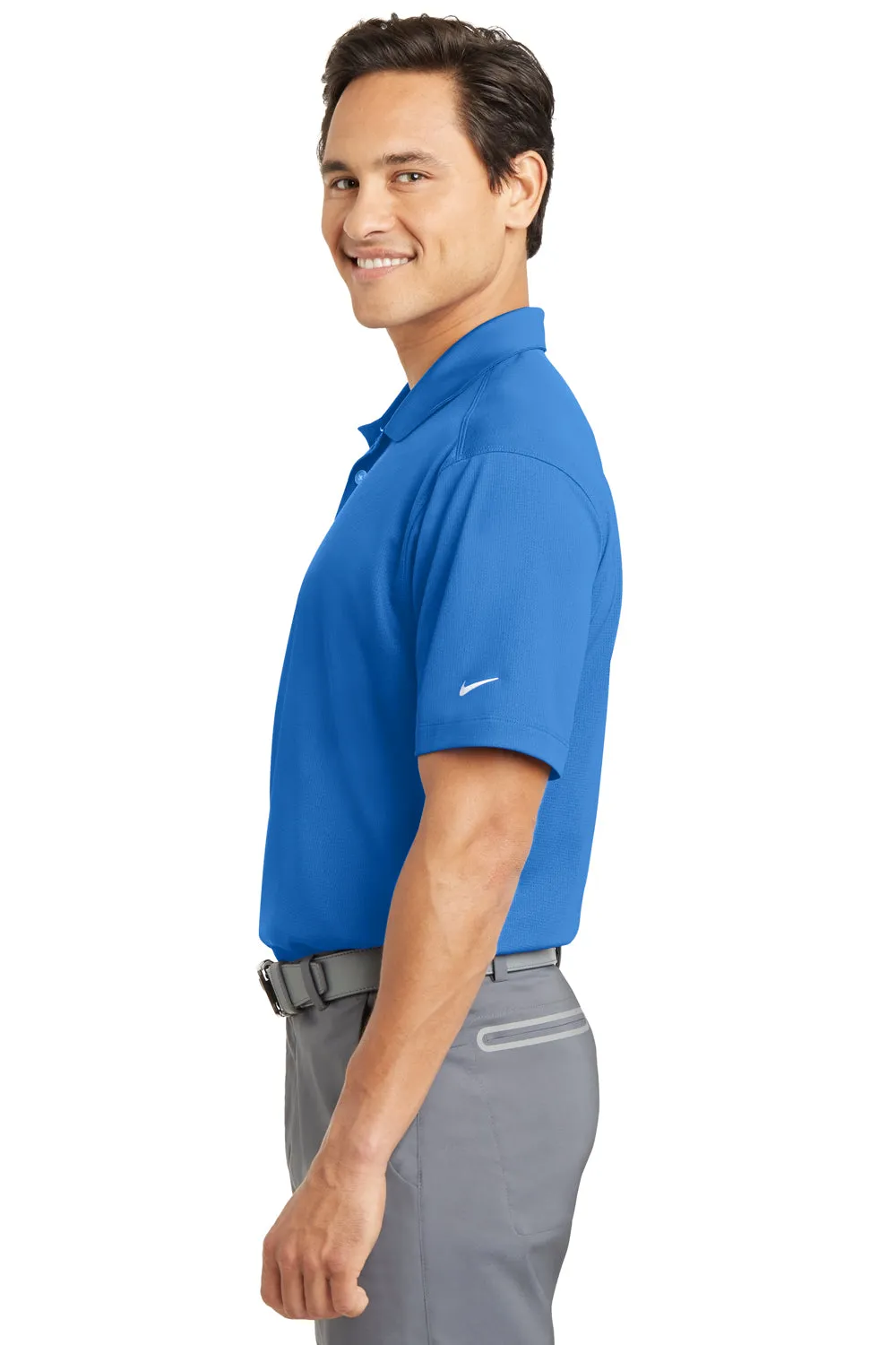 Nike Mens Dri-Fit Moisture Wicking Short Sleeve Polo Shirt - Brisk Blue