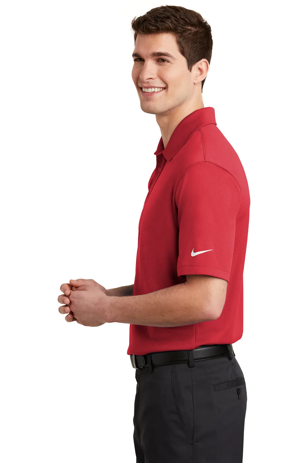 Nike Mens Dri-Fit Moisture Wicking Short Sleeve Polo Shirt - Gym Red