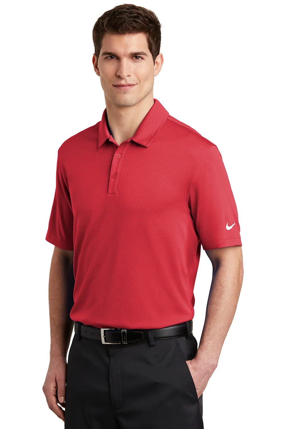Nike Mens Dri-Fit Moisture Wicking Short Sleeve Polo Shirt - Gym Red
