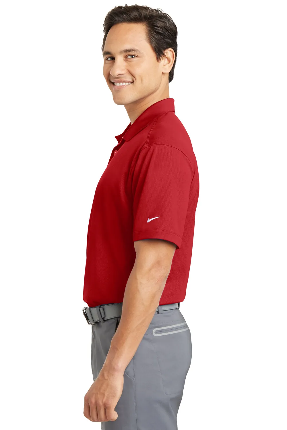 Nike Mens Dri-Fit Moisture Wicking Short Sleeve Polo Shirt - University Red