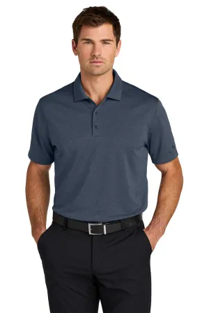 Nike Mens Dri-Fit Moisture Wicking Smooth Heather Short Sleeve Polo Shirt - Heather Navy Blue