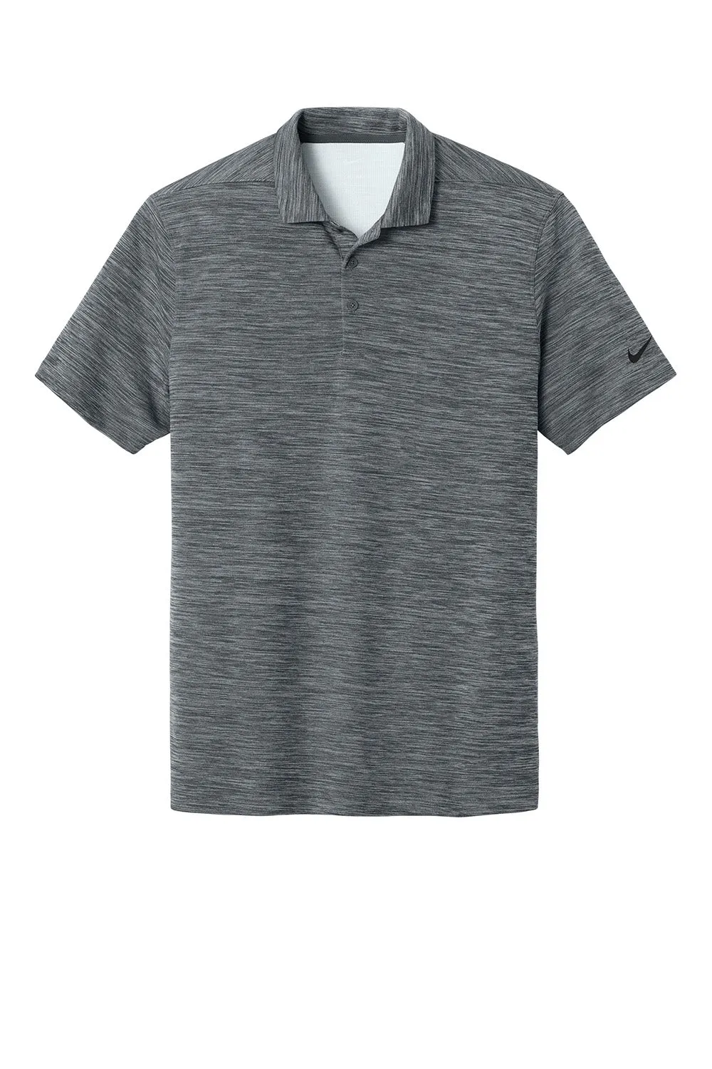 Nike Mens Dri-Fit Moisture Wicking Striated Short Sleeve Polo Shirt - Dark Grey