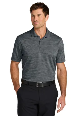 Nike Mens Dri-Fit Moisture Wicking Striated Short Sleeve Polo Shirt - Dark Grey