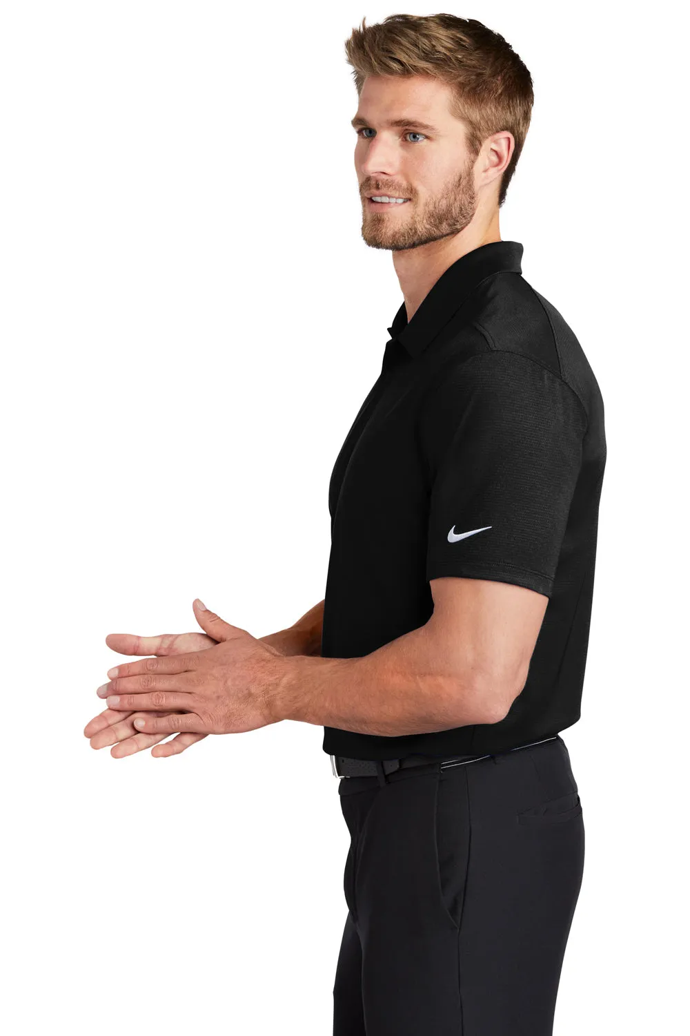 Nike Mens Essential Dri-Fit Moisture Wicking Short Sleeve Polo Shirt - Black