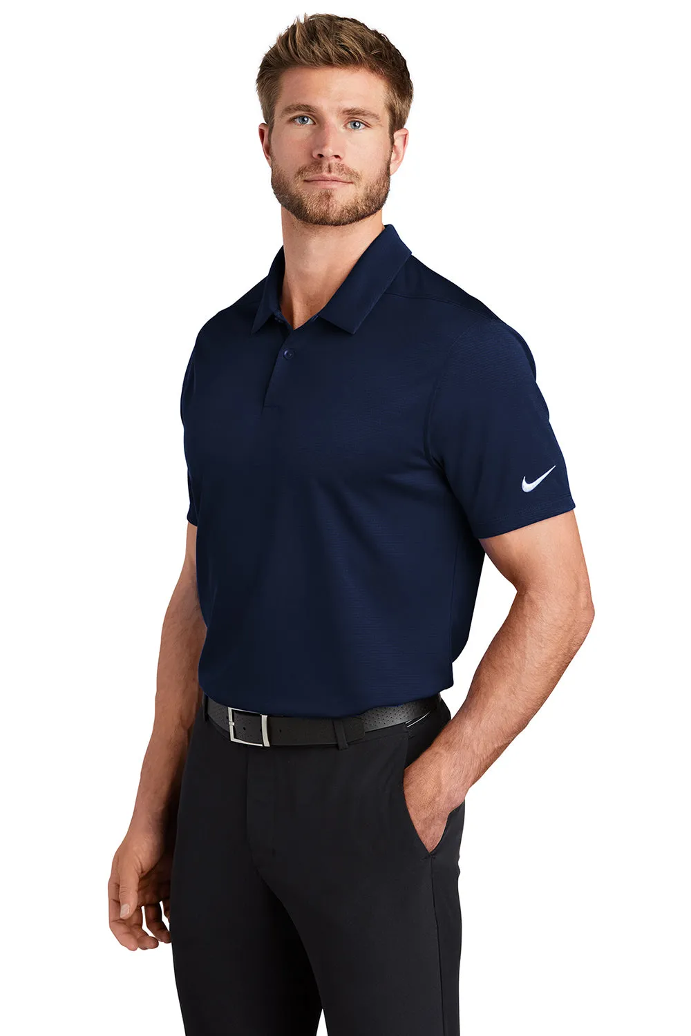 Nike Mens Essential Dri-Fit Moisture Wicking Short Sleeve Polo Shirt - Midnight Navy Blue