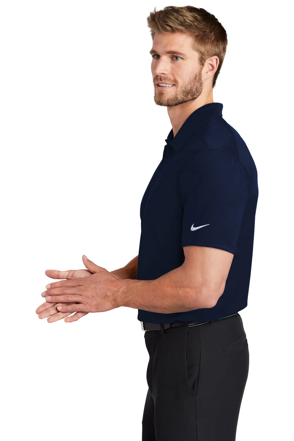 Nike Mens Essential Dri-Fit Moisture Wicking Short Sleeve Polo Shirt - Midnight Navy Blue