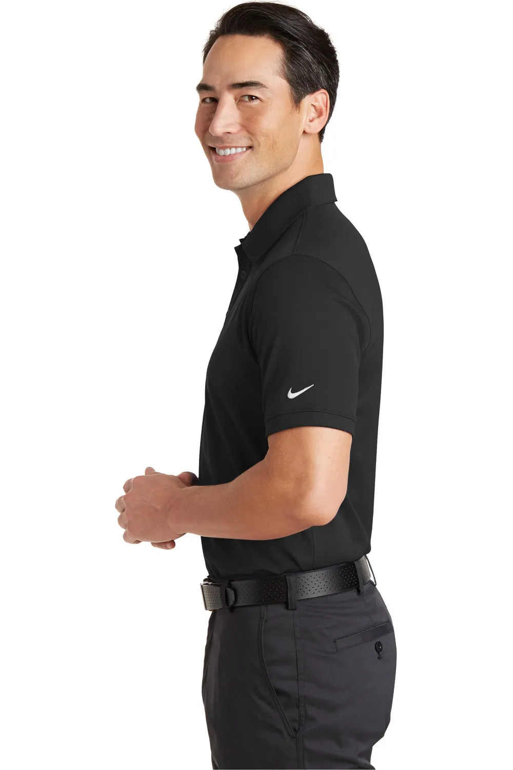 Nike Mens Icon Dri-Fit Moisture Wicking Short Sleeve Polo Shirt - Black